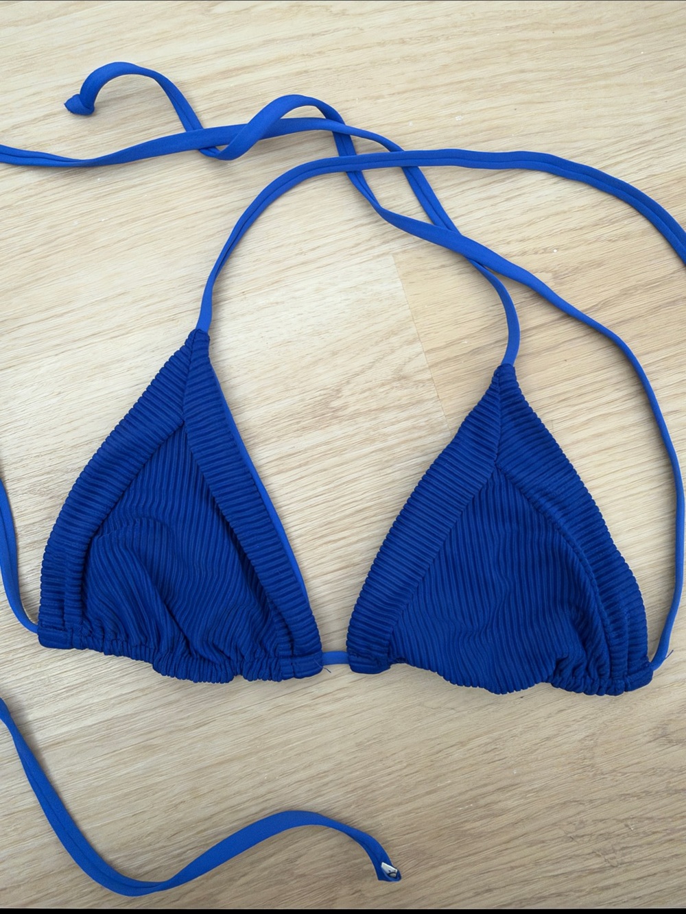 Frankie’s bikinis triangle top blue